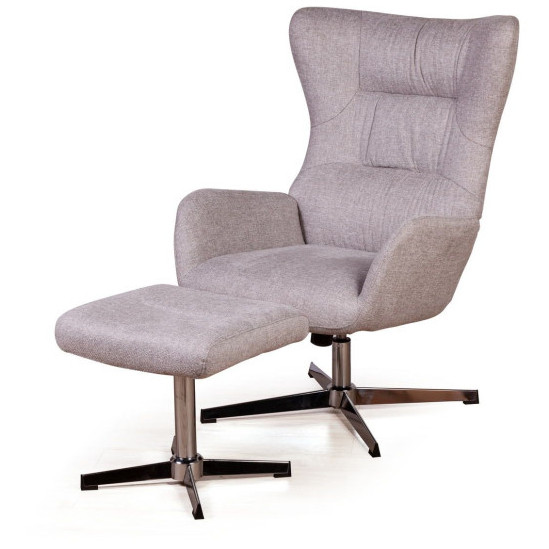 Лаунж-кресло Кресло качалка с оттоманкой ANDREA, серый