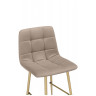 ЧИЛЛИ МИНИ полубарный стул с обивкой тканью велюр, цвет бежевый / каркас золото