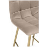 ЧИЛЛИ МИНИ полубарный стул с обивкой тканью велюр, цвет бежевый / каркас золото