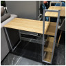 Компьютерные столы Стол письменный с полками Frame 100x45x110 см, светлое дерево, белый