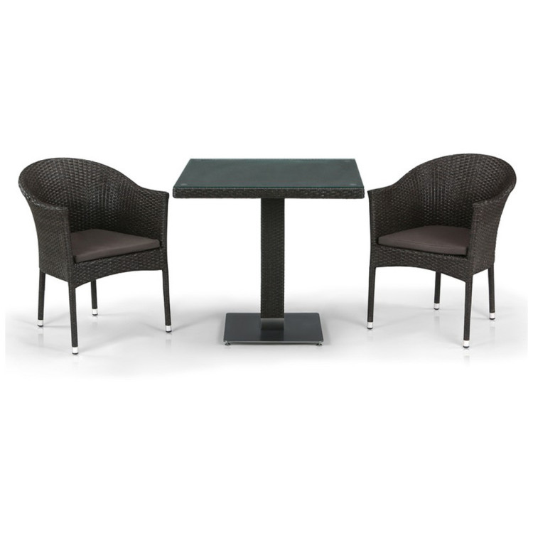 Садовые обеденные группы Комплект плетеной мебели T605SWT/Y350B-W53 Brown