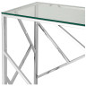 Консольные столики BS-05 Консольный столик стеклянный прозрачный 120*40, основание нержавеющая сталь