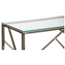 Консольные столики BS-05 Консольный столик стеклянный прозрачный 120*40, основание нержавеющая сталь