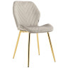 Стулья DC828 Стул мягкий, СЕРЫЙ#G62-38 велюр, каркас металл золото КРУГЛЫЙ