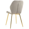 Стулья DC828 Стул мягкий, СЕРЫЙ#G62-38 велюр, каркас металл золото КРУГЛЫЙ