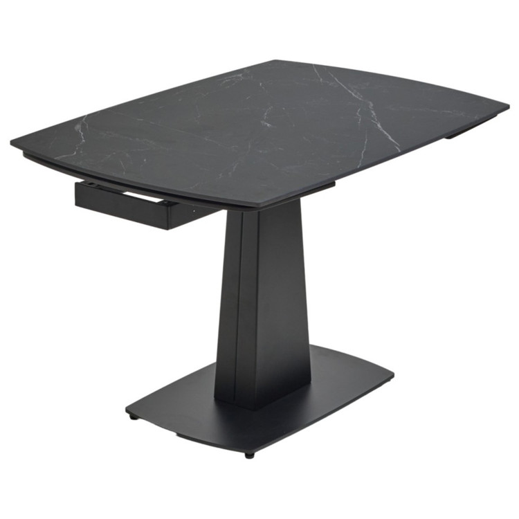 BALDE 140 стол с керамической столешницей, цвет черный мрамор (MATT BLACK MARBLE SOLID CERAMIC), ®DISAUR