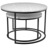 Деревянные столики Набор кофейных столиков Tango светло-серый мрамор с чёрными ножками, 2шт