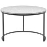 Деревянные столики Набор кофейных столиков Tango светло-серый мрамор с чёрными ножками, 2шт
