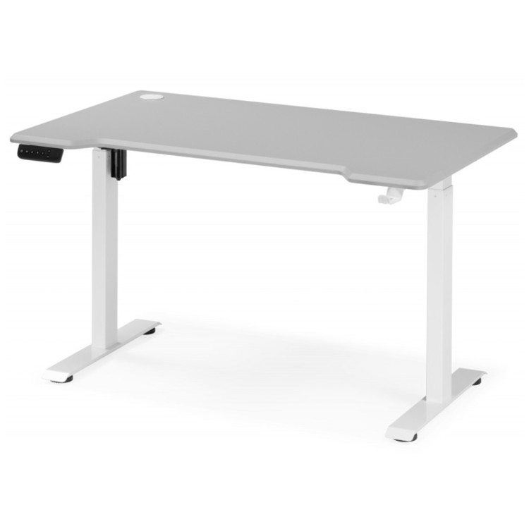 МАРКОС 140 компьютерный стол с регулировкой по высоте, цвет светло-серый / белый