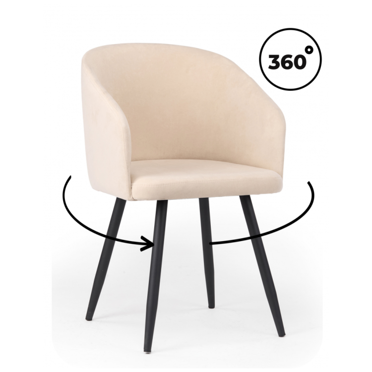 Стулья на металлокаркасе Монер 360 бежевый (glory 03) / черный