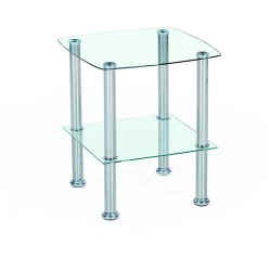 Дешевые журнальные столики со стеклянной столешницей. Стол журнальный Halmar CANARIA (бесцветный) стеклянный журнальный столик