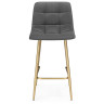 ЧИЛЛИ МИНИ полубарный стул с обивкой тканью велюр, цвет темно-серый / каркас золото