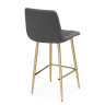 ЧИЛЛИ МИНИ полубарный стул с обивкой тканью велюр, цвет темно-серый / каркас золото