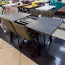 HAGEN 140 & FELIX ECO обеденная группа со столом с ламинированной столешницей и стульями на металлическом каркасе с обивкой экокожей
