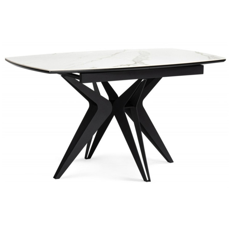 РИПОЛЬ 160 стол с керамической столешницей, цвет белый мрамор (snow white)