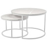 Деревянные столики Набор кофейных столиков Tango бежевый мрамор с белыми ножками, 2шт