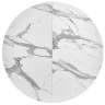 Кухонные столы Стол Rudolf круглый раскладной 100-130x100x75см, белый мрамор, чёрный