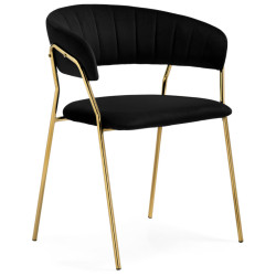 Стул-кресло Kamelia 1 black / gold с подлокотниками