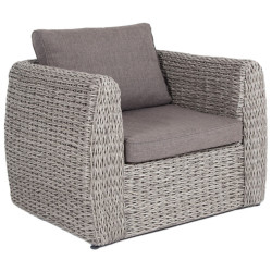 "Кальяри" кресло из искусственного ротанга (гиацинт), цвет серый Садовое лаунж-кресло