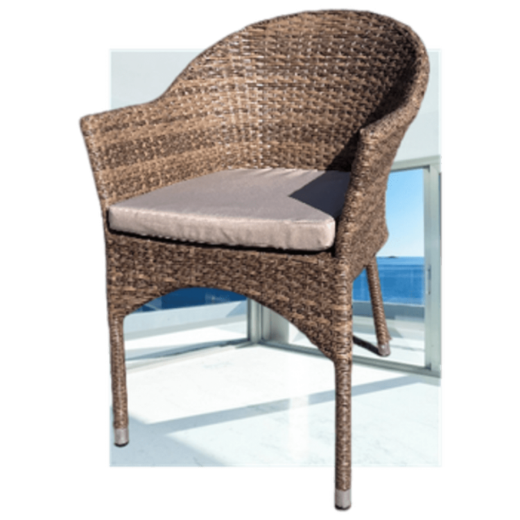 Дачные стулья-кресла Плетеное кресло AFM-353CL Beige + подушка