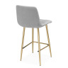 ЧИЛЛИ МИНИ полубарный стул с обивкой тканью велюр, цвет светло-серый / каркас золото