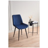 СЕДА стул с обивкой тканью велюр, цвет синий / каркас черный