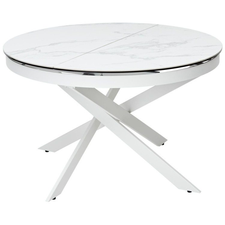 TRENTO 120 раздвижной стол с керамической столешницей, цвет белый мрамор