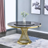 Керамические столы МЕЛОДИ 130 МЕЛОДИ DT-018 на металлическом основании цвета глянцевое золото