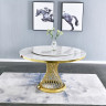Керамические столы МЕЛОДИ 130 МЕЛОДИ DT-018 на металлическом основании цвета глянцевое золото