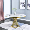 Керамические столы МЕЛОДИ 130 МЕЛОДИ DT-018 на металлическом основании цвета глянцевое золото