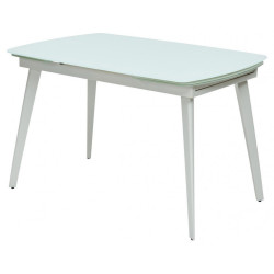 Стол BIANCO раздвижной 120-180x80x76см, белый мрамор матовый, керамика, белый каркас керамический обеденный стол