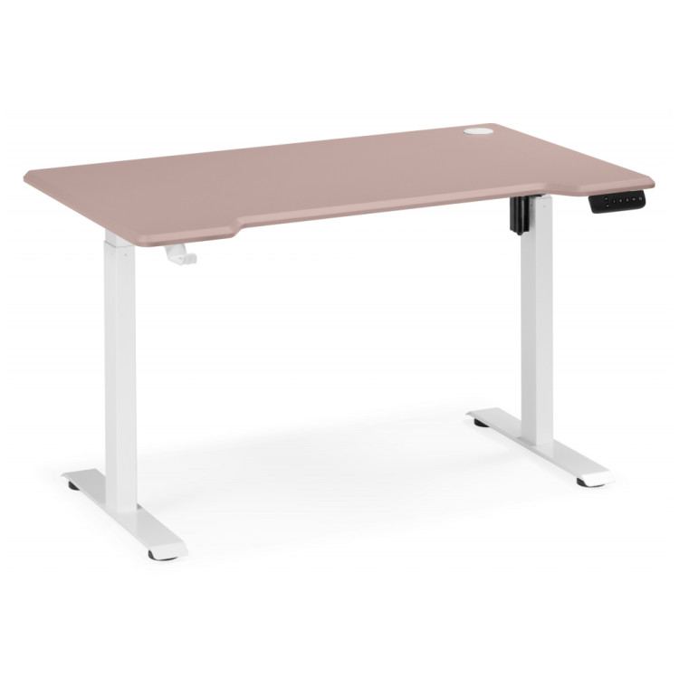 МАРКОС 140 компьютерный стол с регулировкой по высоте, цвет розовый / белый