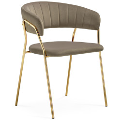 Стул-кресло Kamelia 1 cappuccino / gold с подлокотниками