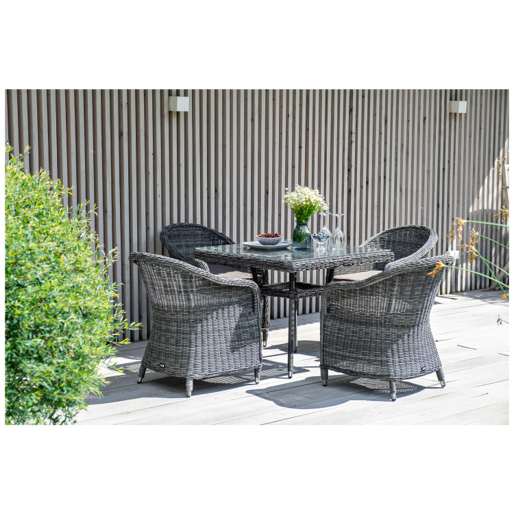 Садовая обеденная группа ФРЕДО (1+4), плетеная из искусственного ротанга, цвет графит 