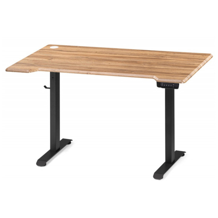 МАРКОС 140 компьютерный стол с подъемным механизмом, цвет дуб вотан / черный
