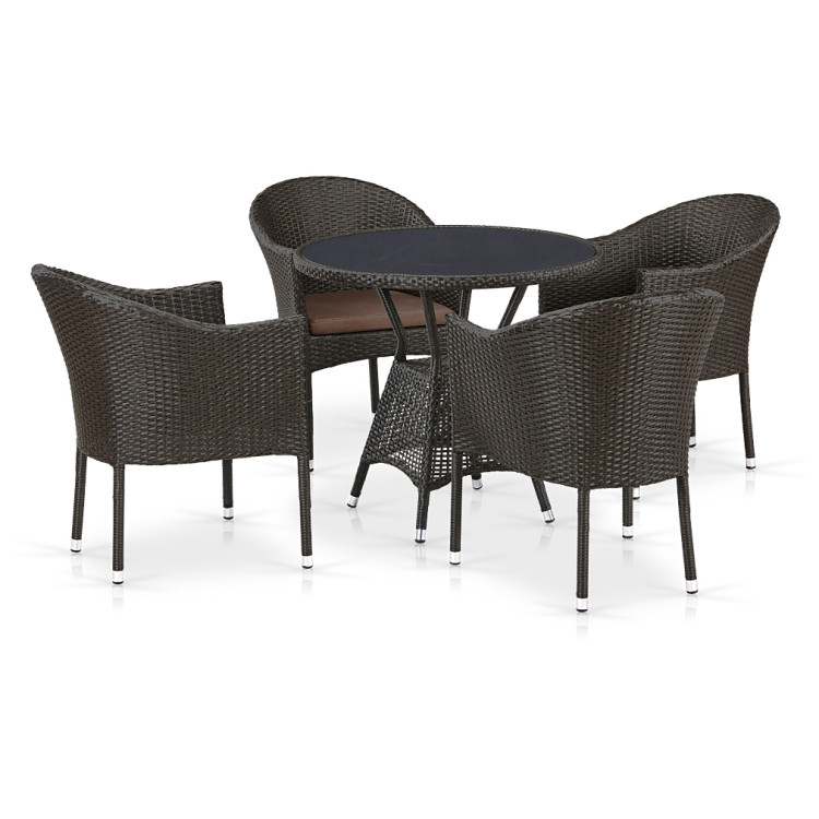 Обеденные группы Комплект плетеной мебели T707ANS/Y350-W53 4Pcs Brown