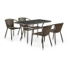 Обеденные комплекты для кафе Комплект плетеной мебели T286A/Y137C-W53 Brown (4+1)