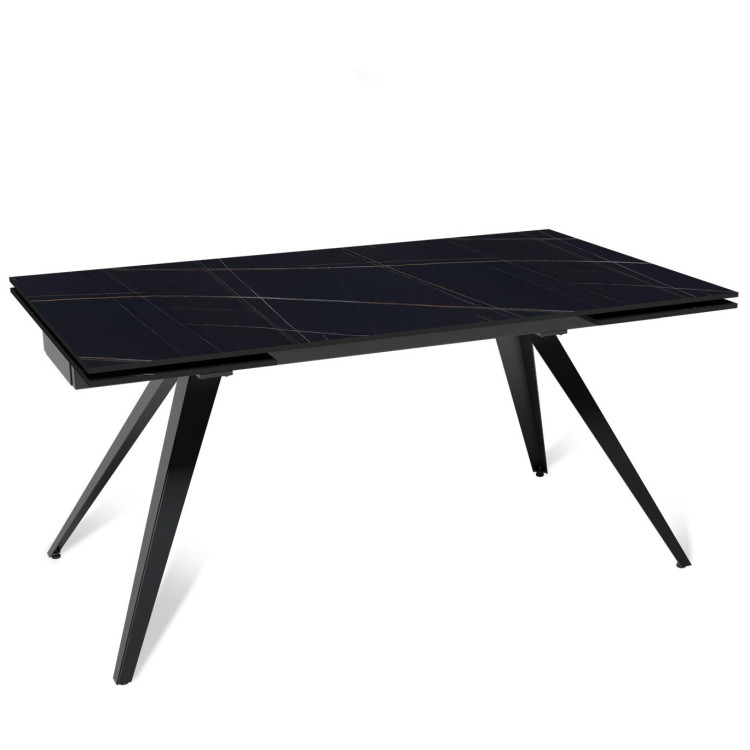 Обеденные столы Стол раскладной Asti (160+40+40), керамика матовая Black Gold