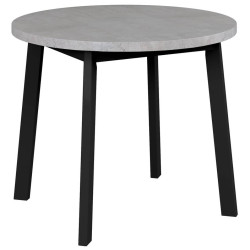 Стол Next круглый раскладной 90-120x90x76,5см, Бетон Лайт, чёрный