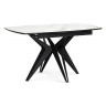 Кухонные столы Риполь 140(180)х80 белый мрамор snow white / черный