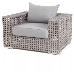 "Тито" кресло из искусственного ротанга, цвет серый Садовое лаунж-кресло