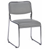EVERPROF FIX кресло для посетителей с обивкой экокожей, цвет серый / основание хром