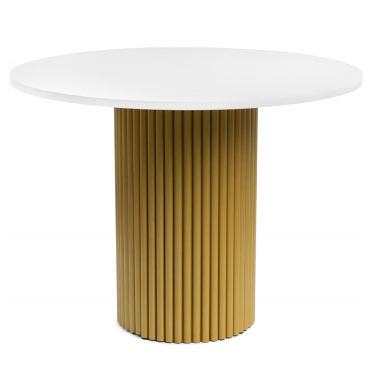 БАРЕЛ 100 обеденный стол на одной опоре с ламинированной столешницей, цвет белый