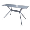 Ламинированные столы DT652 Стол обеденный СЕРЫЙ 120*80*76, столешница МДФ, основание металл