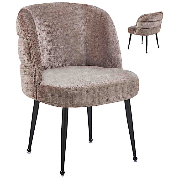 Стулья для гостиной DC1288 Стул мягкий, КОРИЧНЕВЫЙ велюр, каркас металл черный