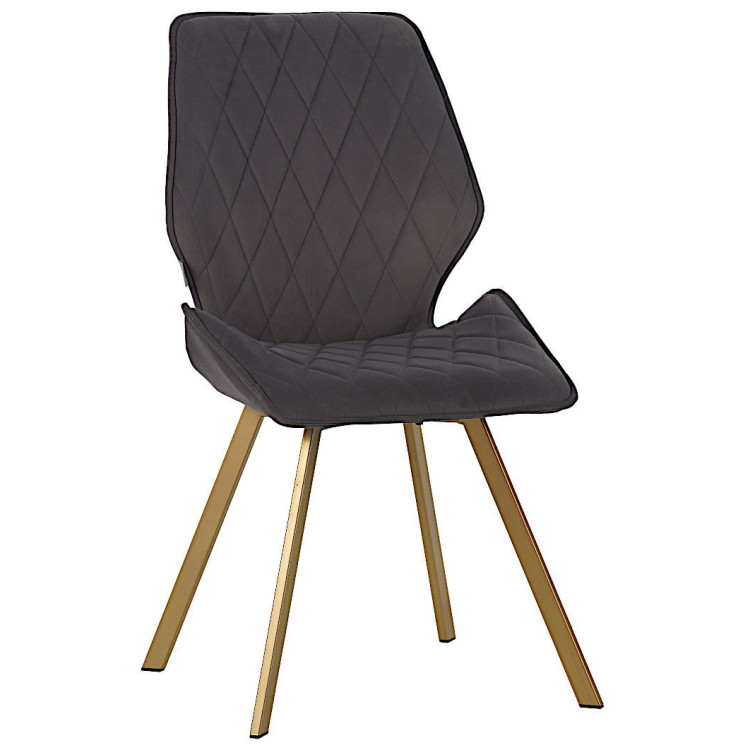 Стулья DC233 Стул мягкий поворотный 360, ГОРЬКИЙ ШОКОЛАД#M420-11 велюр, каркас металл, шампань КВАДРАТ