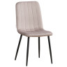 Стулья C921/DC811 Стул мягкий, СЕРО-БЕЖЕВЫЙ#h9 велюр, каркас металл черный КРУГЛЫЙ