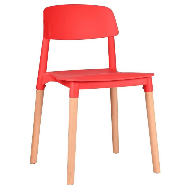 Стулья GH106/DC456 Стул пластиковый, КРАСНЫЙ, каркас бук