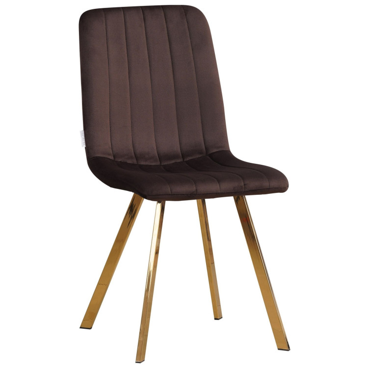 Стулья C921/DC811 Стул мягкий, ШОКОЛАД#h50 велюр, каркас металл золото КВАДРАТ