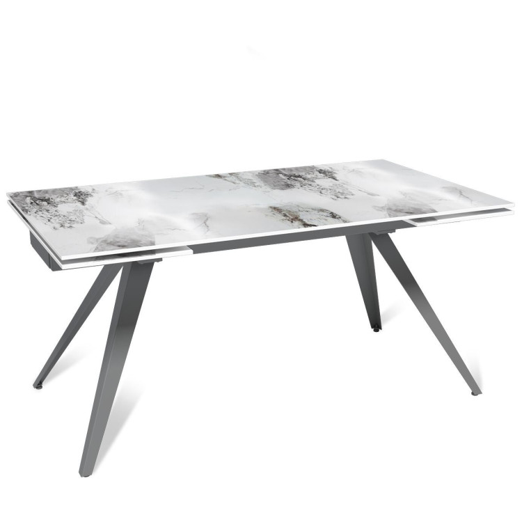 Обеденные столы Стол раскладной Asti (160+40+40), керамика глянцевая Calacatta